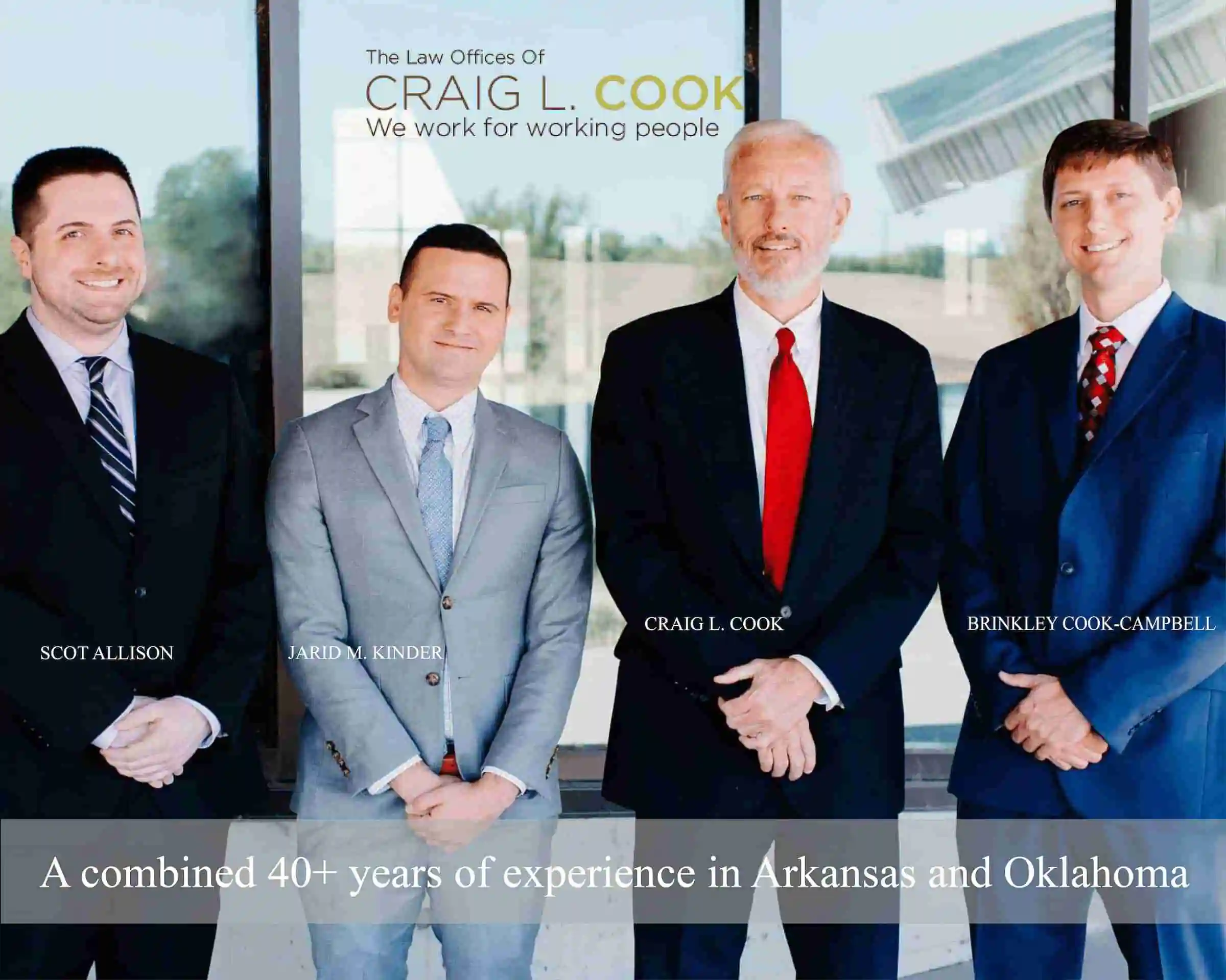 Scot Allison, Jarid Kinder, Criag Cook, and Brinkley Cook-Campbell have 40+ years of experience in Arkansas and Oklahoma
